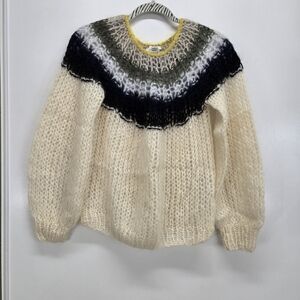 Maiami Mohair Wool Blend knit Sweater Size S Luxury Handknit Gradient Gorpcore